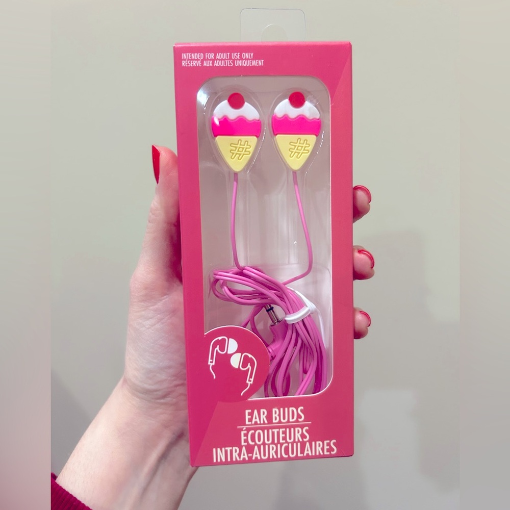 iJoy Pink Wire Cord Earbud In Ear Headphones NWT